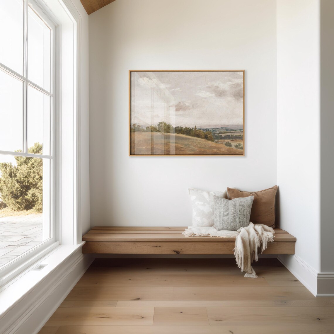 Vintage Landscape Art Print, Rustic Farmhouse - Image 3