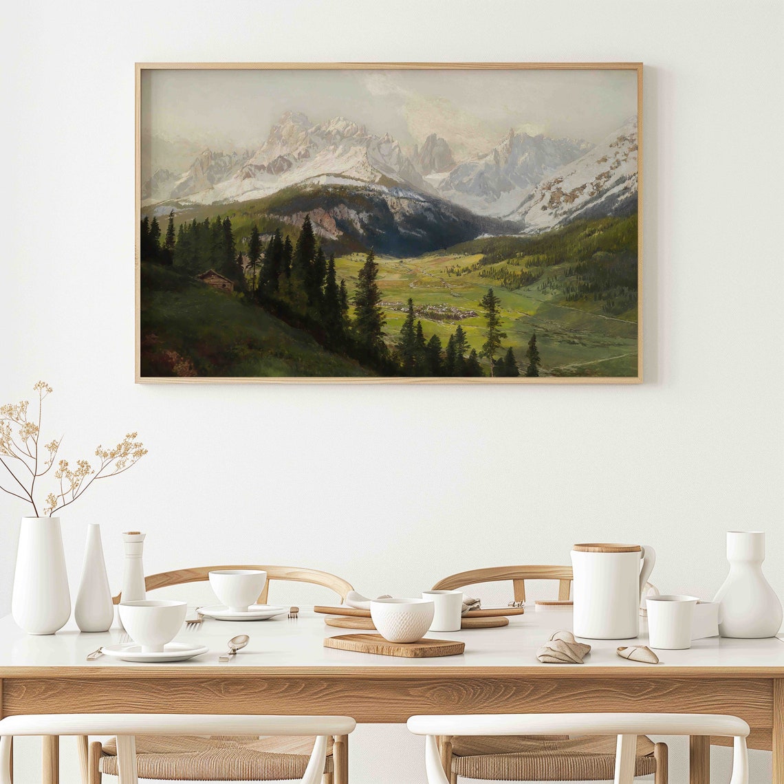 Mountain Landscape Painting Art Vintage Instant Home Decor Vivid Art Print Dv 109 - Image 2