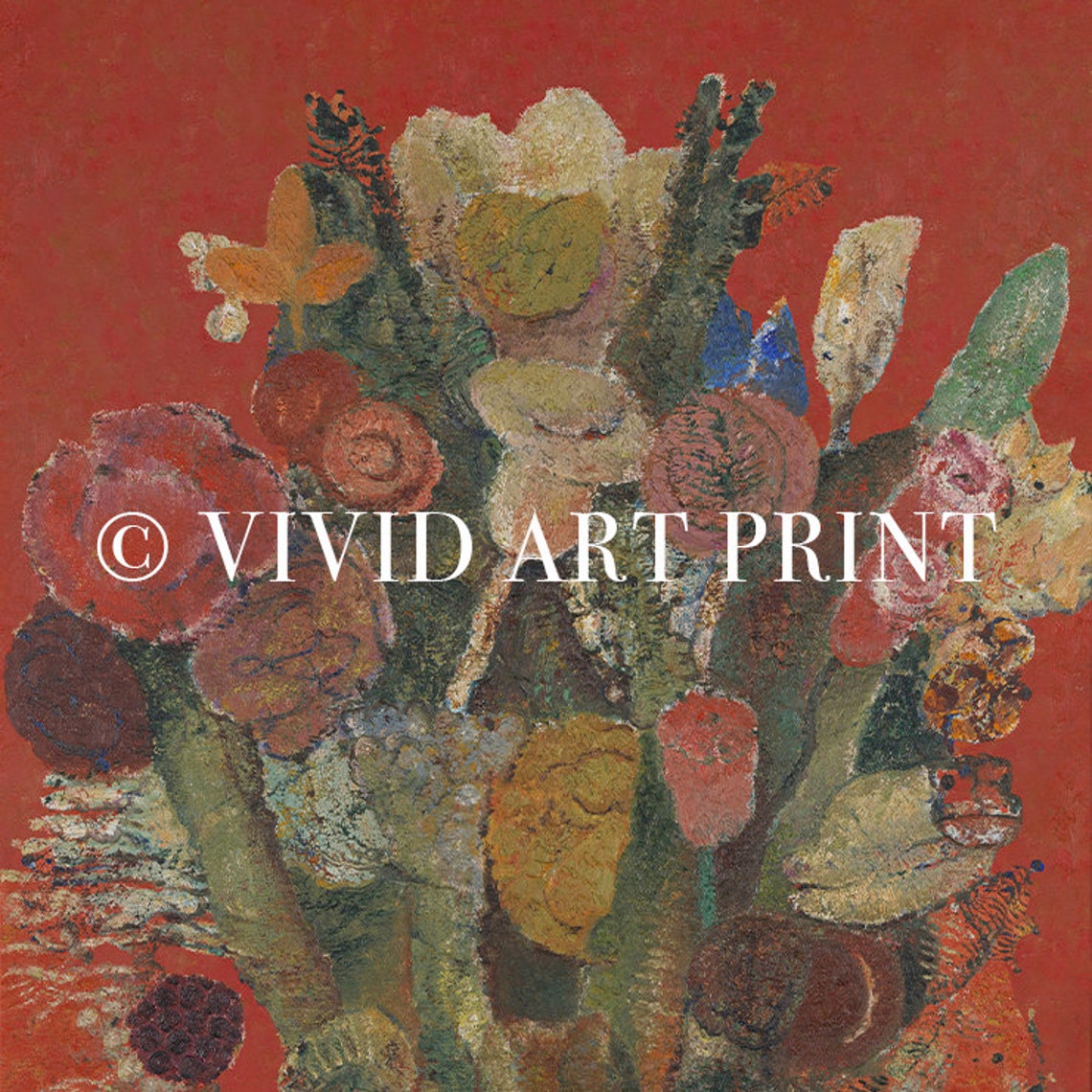 Antique Botanical Flower Bouquet Abstract Art Print - Image 4