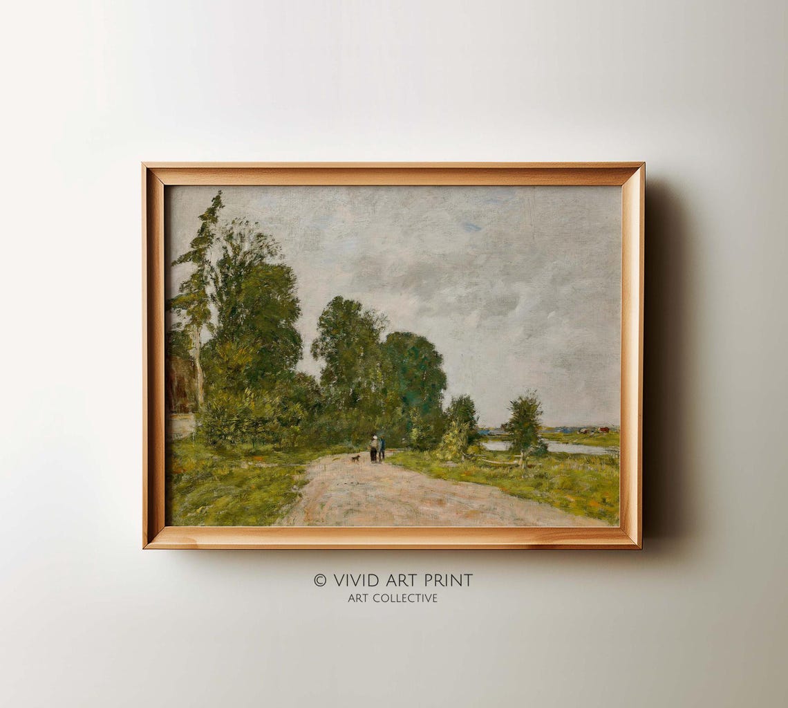 Rustic Countryside Vintage Cottage Core Landscape Art Print