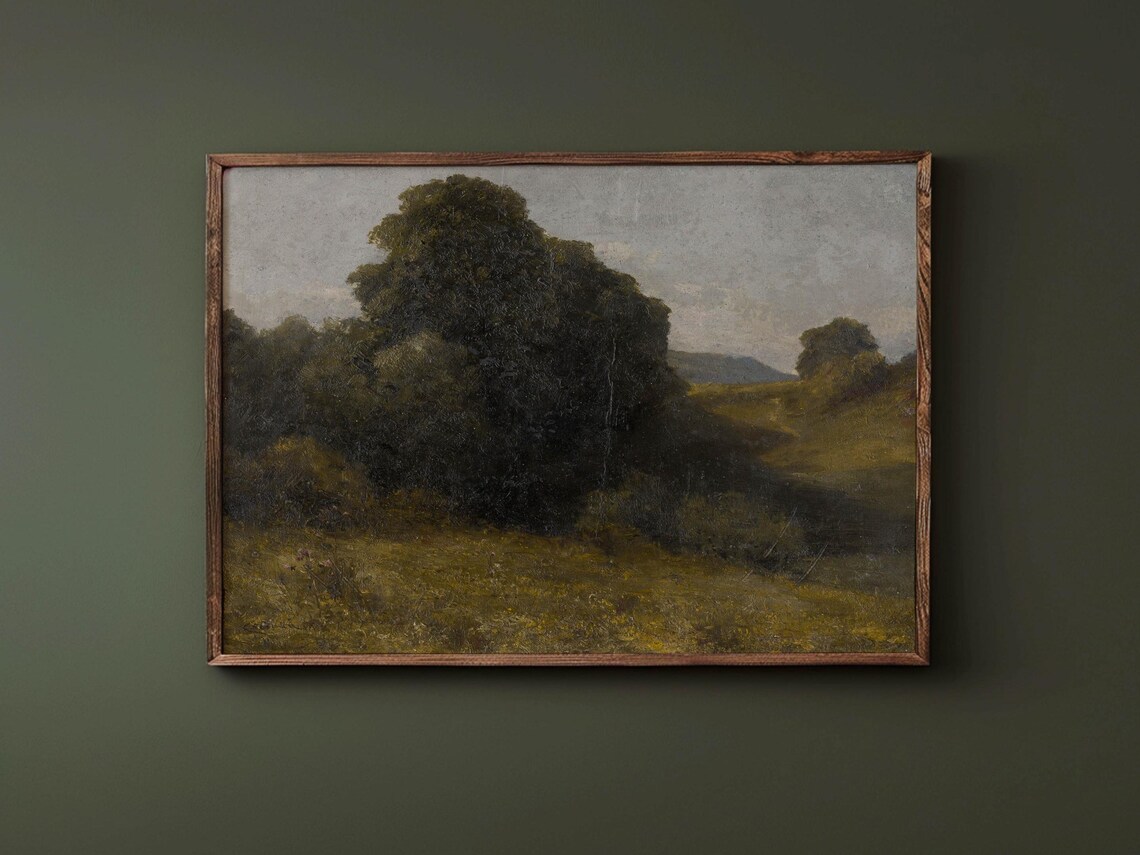 Antique Landscape, Vintage Rustic Cottage Core Art Print - Image 2