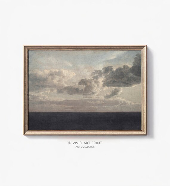 Landscape Vintage Art Clouds Over Sea Antique Versatile Decor Home Wall Art Vivid Art Print Cs 301