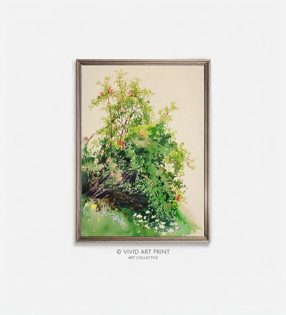 Wild Roses Watercolor, Neutral Nursery Art Print