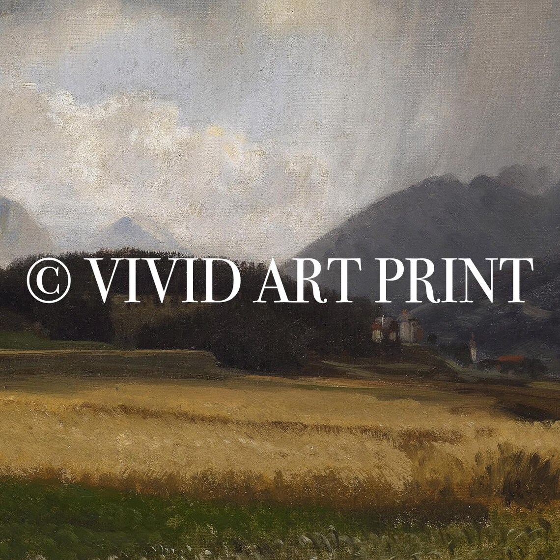 Rustic Farmland Vintage Landscape Art Print - Image 4