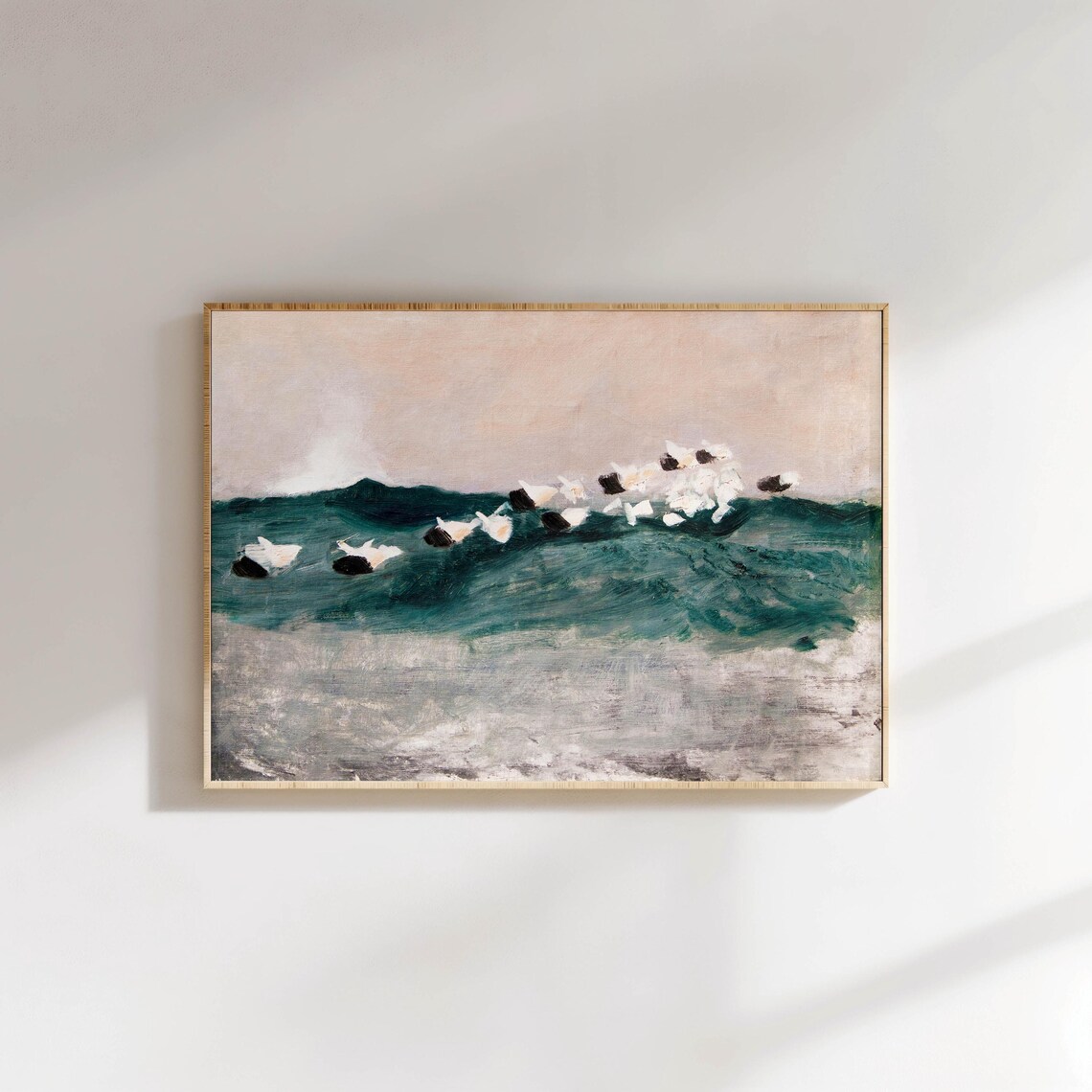 Abstract Sea Birds Flying, Vintage Minimalist Art Print - Image 2