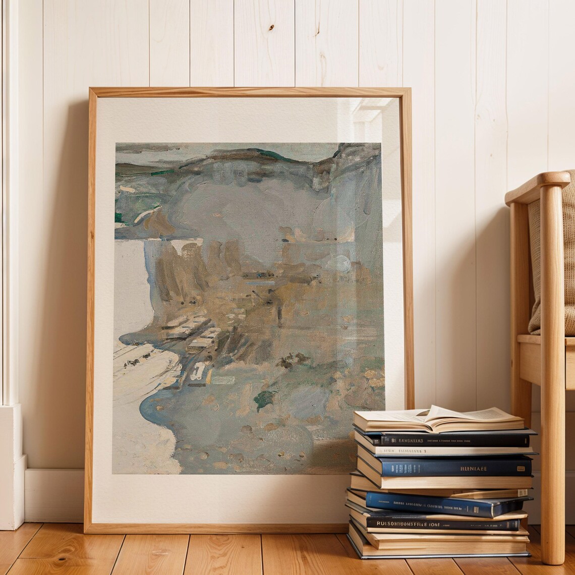 Muted Abstract Art, Vintage Mid Century Modern - Image 2