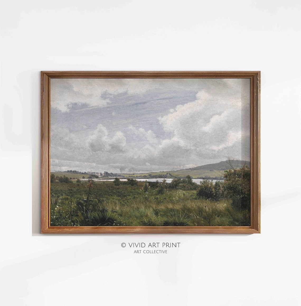 Rustic Countryside Landscape, Vintage Nature Realism