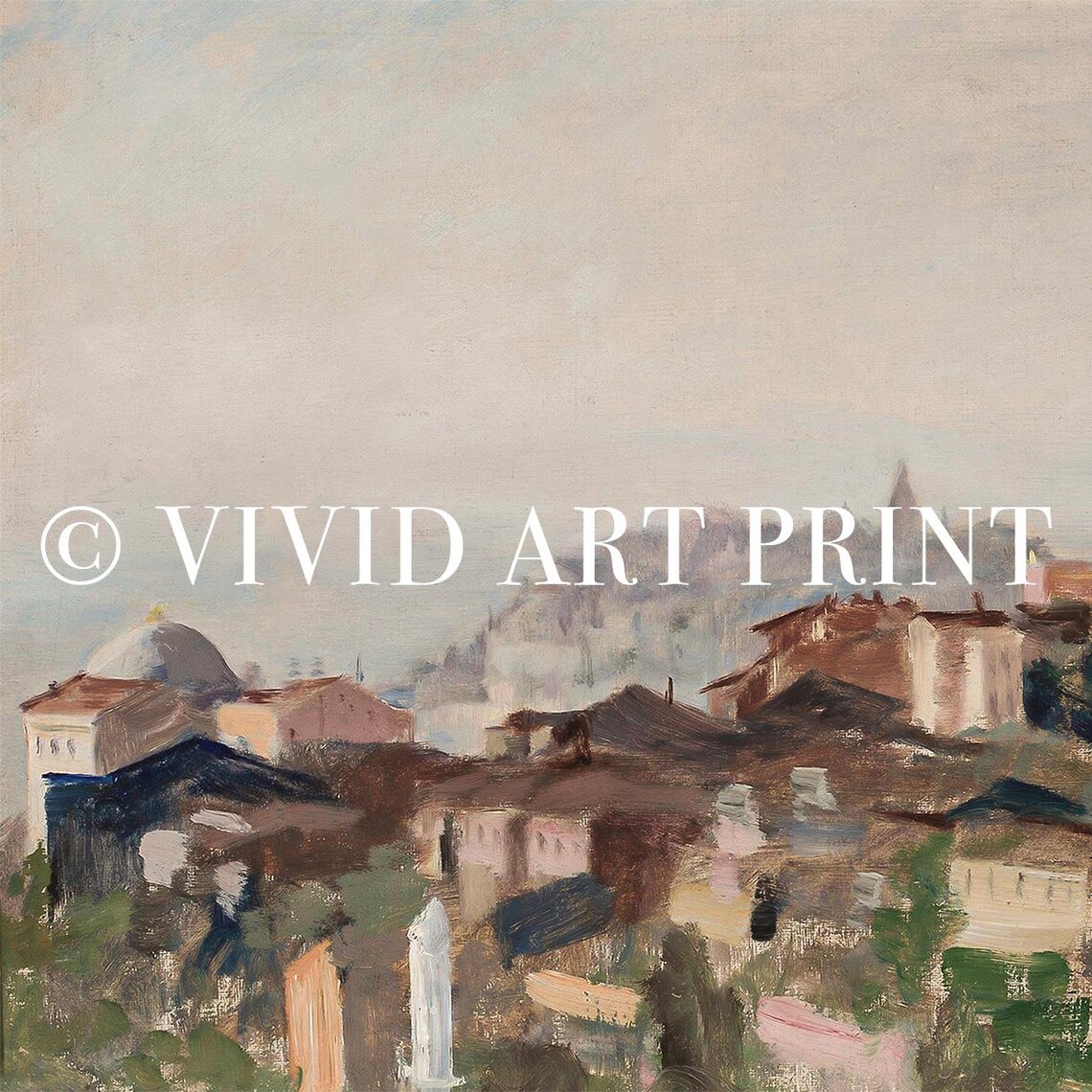 Vintage Serene Cityscape In Mist, Art Print - Image 4