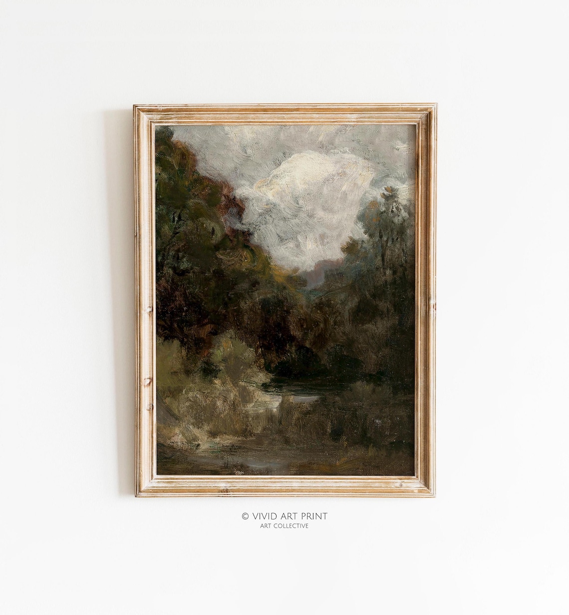 Rustic Cottage Country Landscape, Vintage Farmhouse Decor