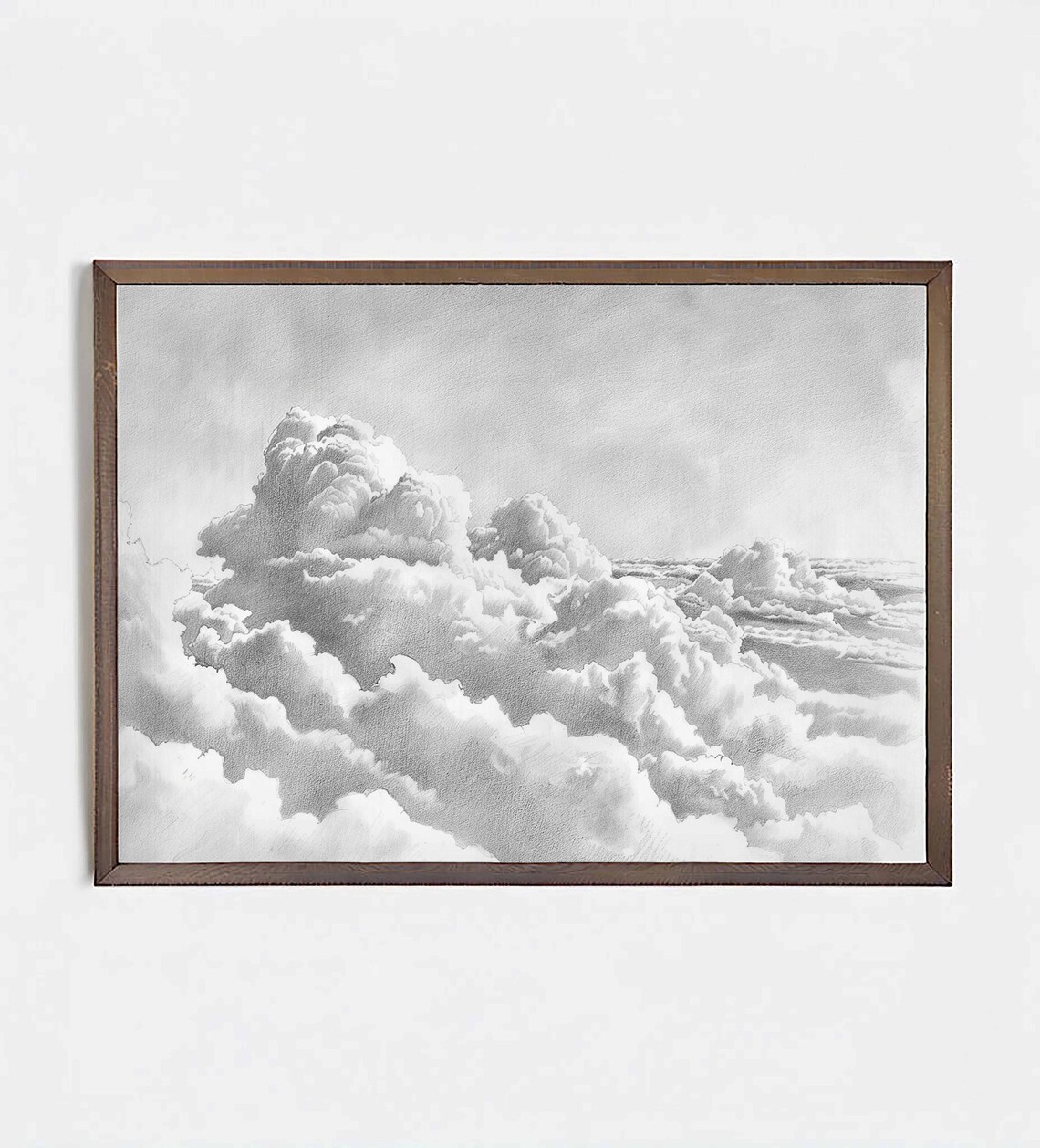 Pencil Sketch Wall Art Sea Of Clouds Instant Home Decor Vivid Art Print C 352 - Image 2