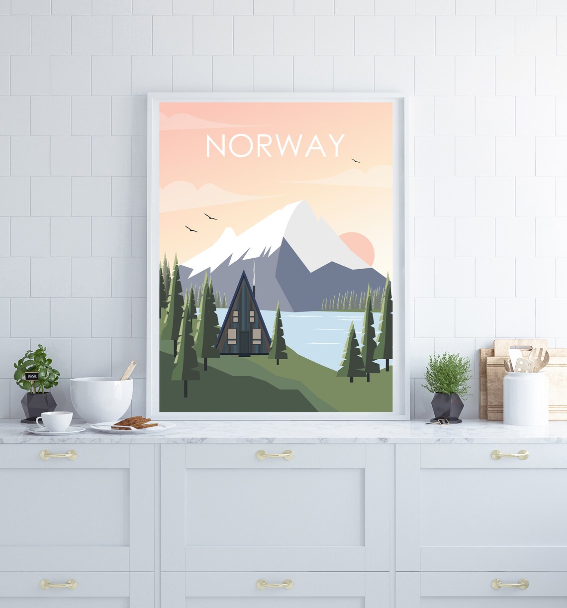 Norway Retro Travel Poster, Travel Wall Art - Image 2