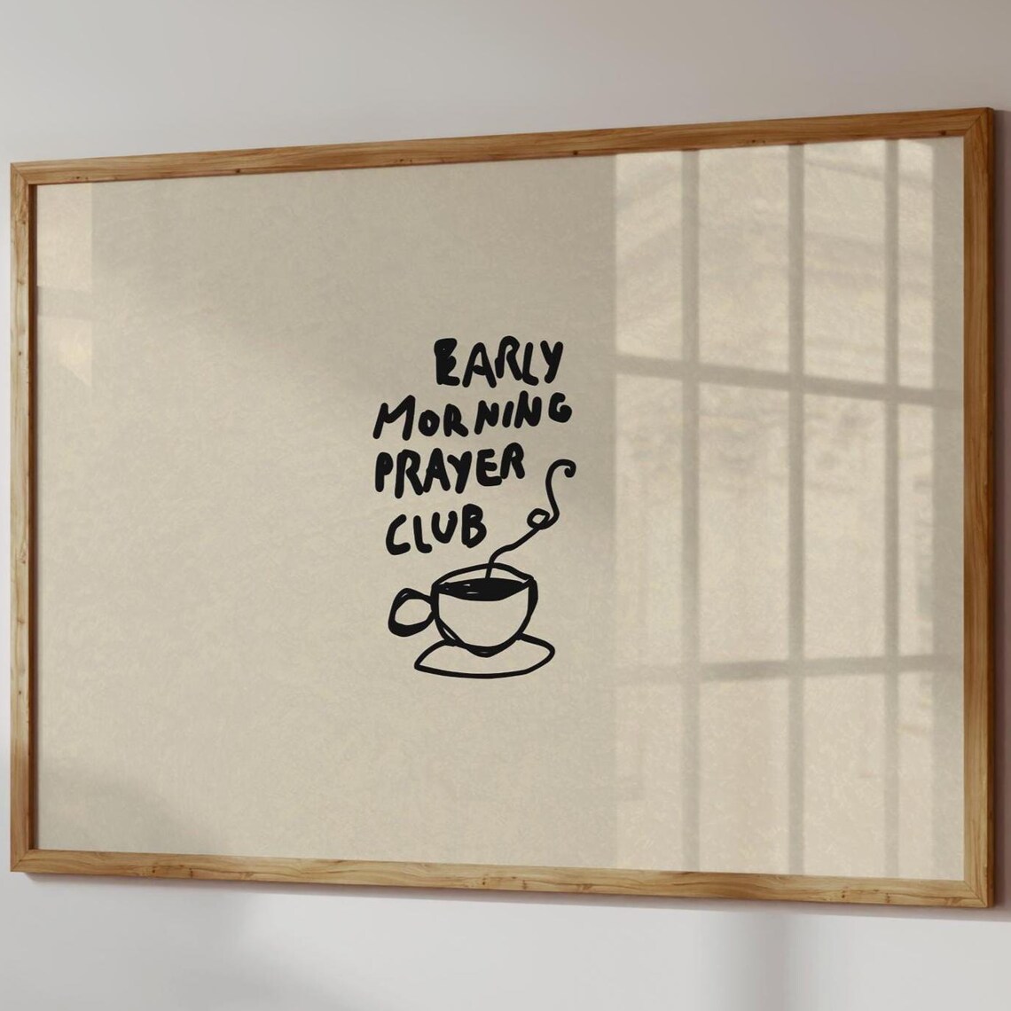 Cozy Early Morning Prayer Club Coffee Cup Hand Lettered Print