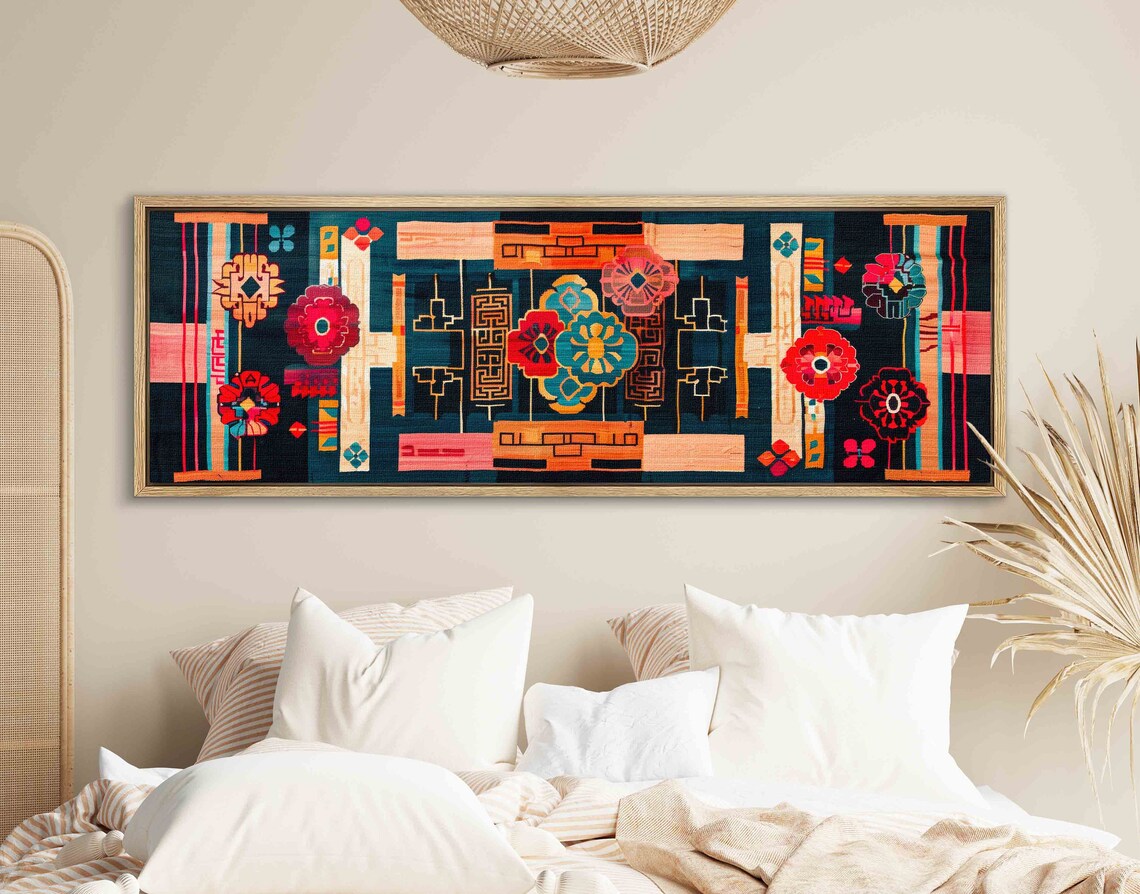 Vintage Tapestry Wall Art, Boho Textile Art Print - Image 2