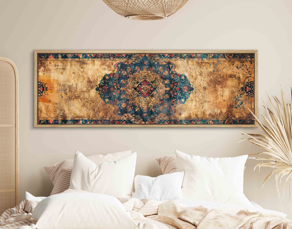 Vintage Tapestry Wall Art, Boho Textile Poster - Image 2