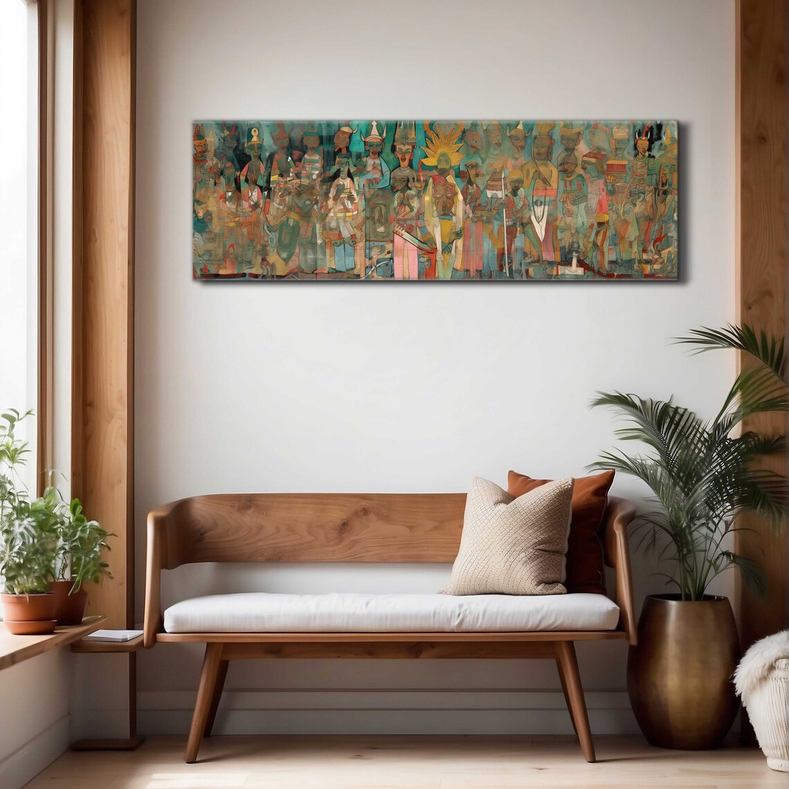 Panoramic Modern Abstract Wall Art, Boho Wall Art Print - Image 4