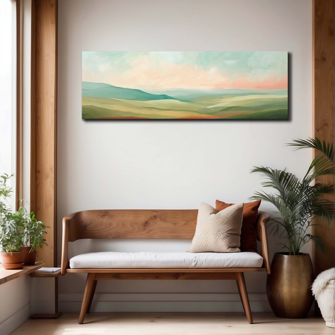 Modern Landscape Art Print, Boho Panoramic View - Image 4
