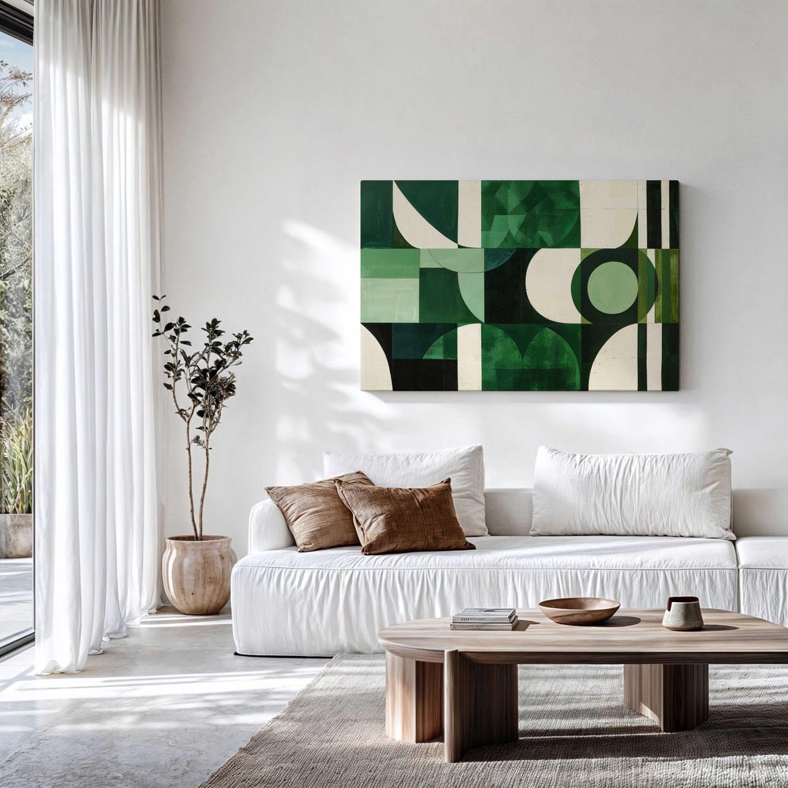 Mid Century Modern Wall Art Framed Print Above Bedsofa Decor Modern Horizontal Wall Art Geometric Wall Decor Large Wall Art Framed - Image 3