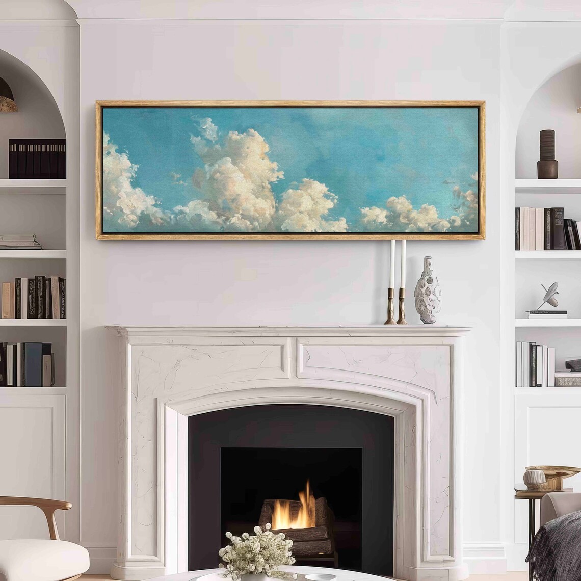 Vintage Clouds Sky Wall Art, Panoramic Decor - Image 3