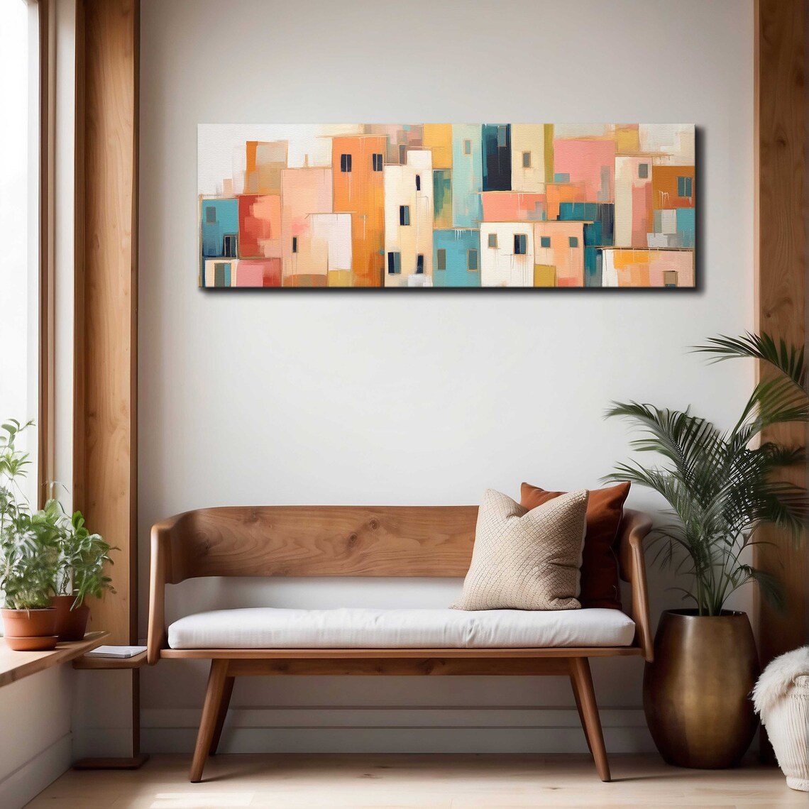 Cityscape Mid Century Modern Art Print, Abstract Landscape - Image 4
