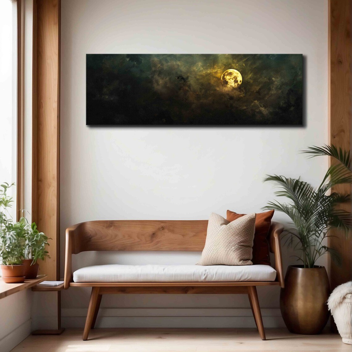 Moody Cloud Full Moon Art Print, Academia Style - Image 3