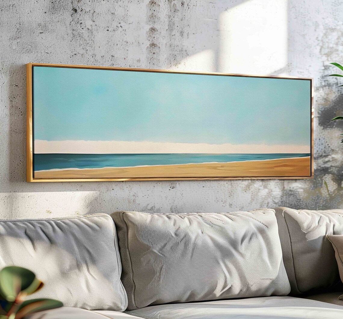 Minimalist Coastal Seascape Vintage Art Print