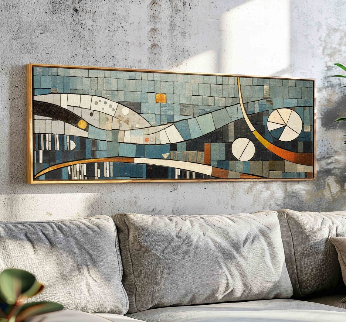Panoramic Mid-Century Modern Boho Wall Art Print