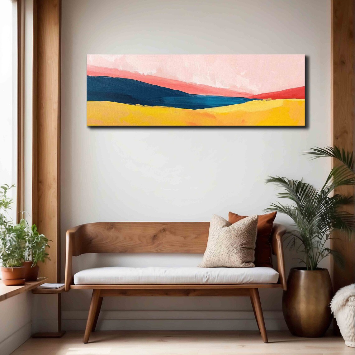 Minimalist Landscape Painting Art Print, Modern Panoramic - Image 3