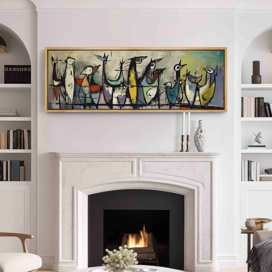 Birds On Wire Modern Geometric Art Print - Image 3