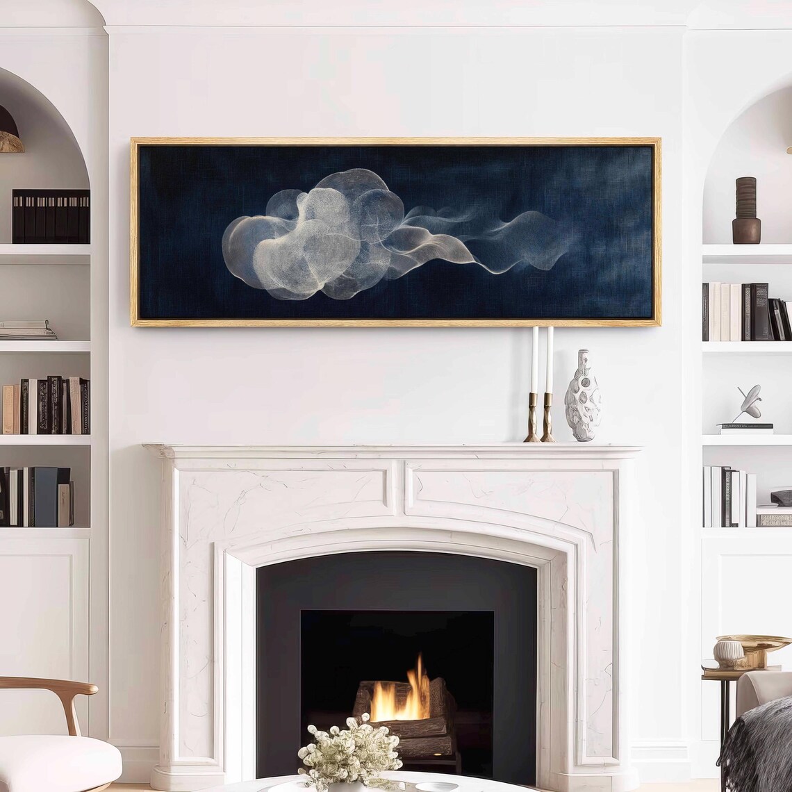 Abstract Cloud Art Print, Moody Modern Panorama - Image 3