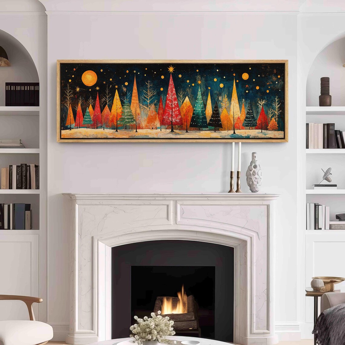 Mid-Century Modern Christmas Art Print, Holiday Decor - Image 3