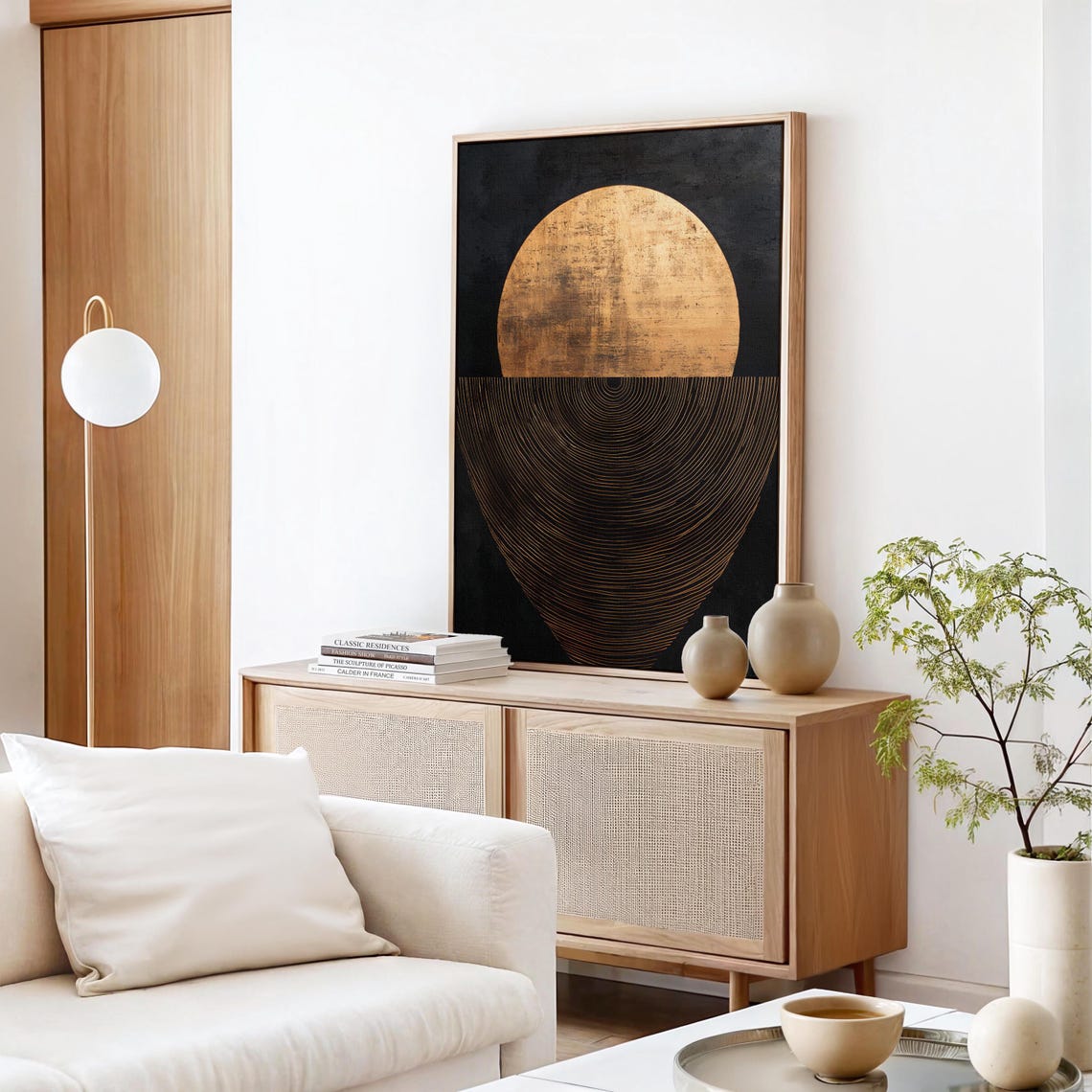 Modern Sunset Wall Art Framed Print Abstract Wall Art Above Bedsofa Decor Geometrical Wall Art Decor Large Wall Art Framed - Image 4