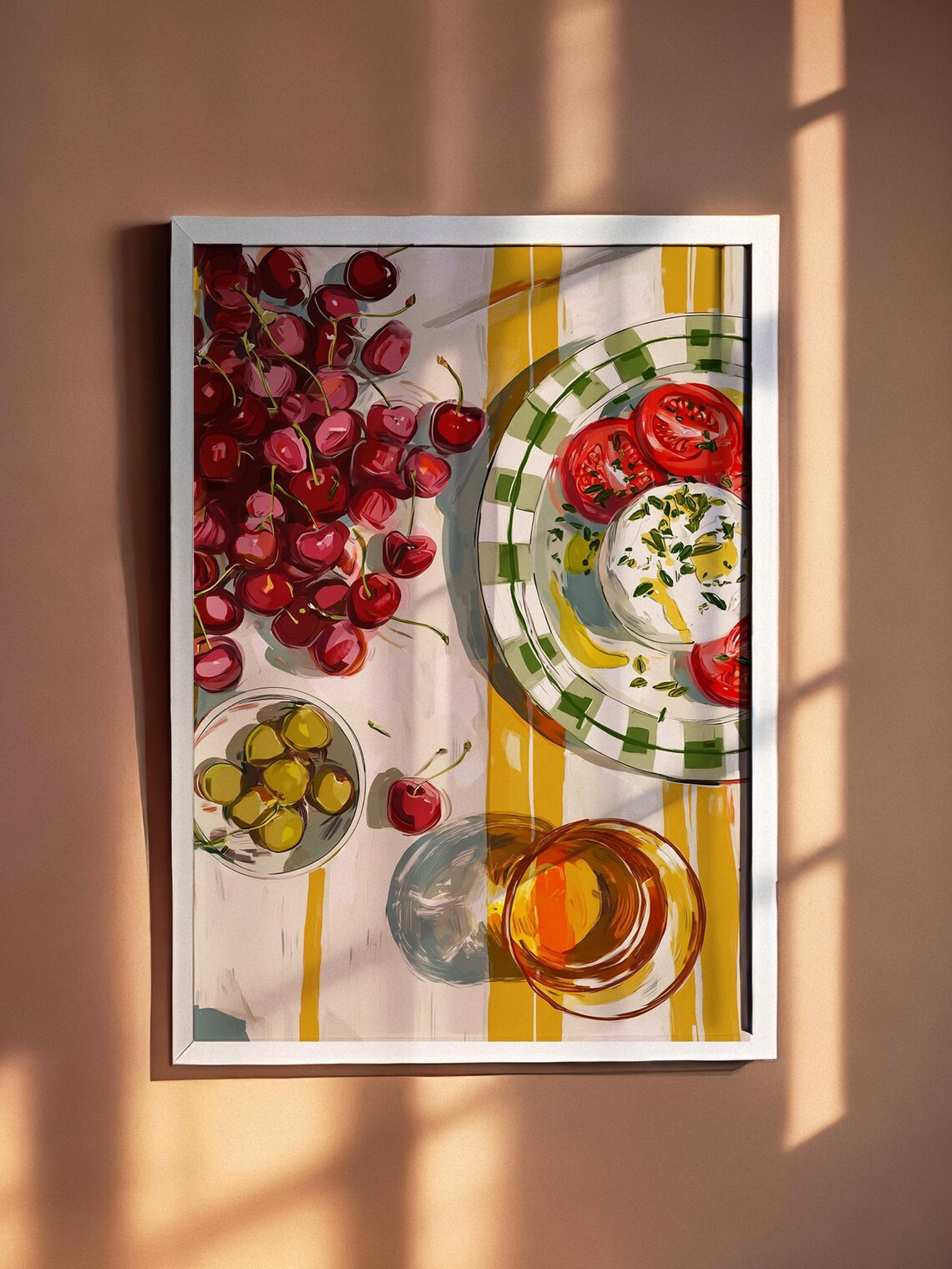 Mediterranean Food Still Life, Kitchen Artwork