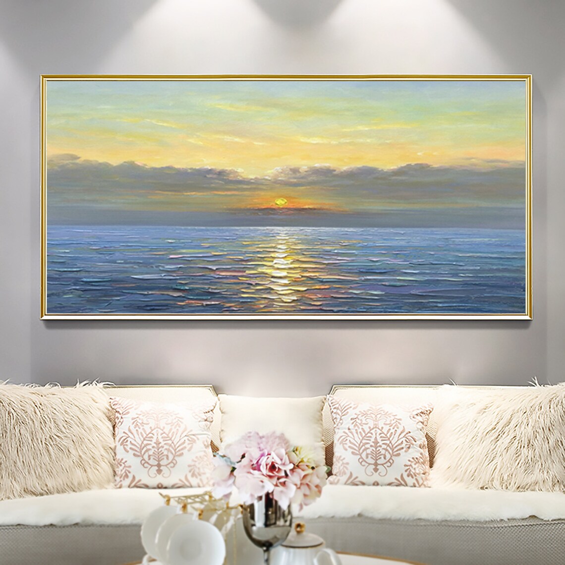 Abstract Sunrise Ocean Landscape Art Print - Image 5