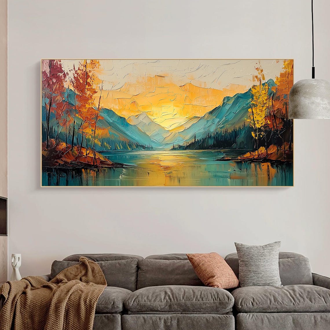 Golden Sunset Illuminating a Serene Autumn Mountain Lake Poster - Image 6