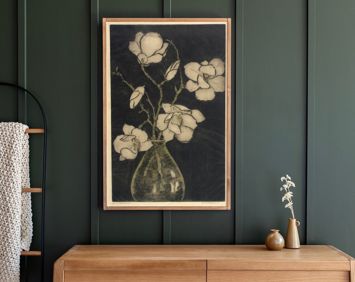 Vintage Botanical Still Life, Mid-Century Modern Art Print