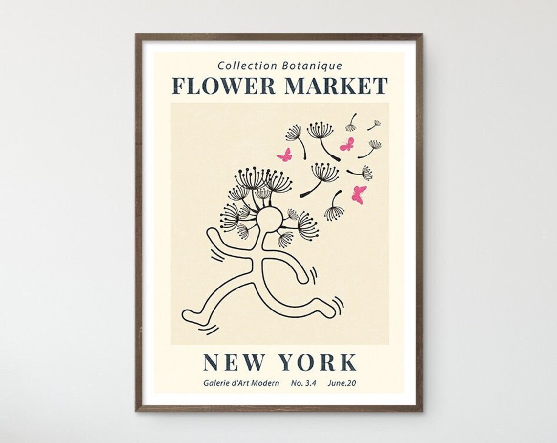 New York Flower Market Botanical Dancing Dandelion Museum Exhibition Poster - Image 4
