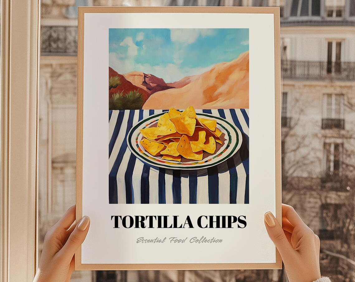 Tortilla Chips Essential Food Collection Poster Mexican Snack Kitchen Artwork