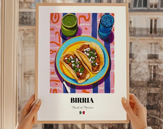 Birria Gicle Wall Art Mexican Restaurant Decor Food Cuisine Poster