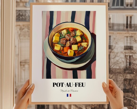 Potaufeu French Food Poster Custom Menu Cover Beef Recipes Dining Room