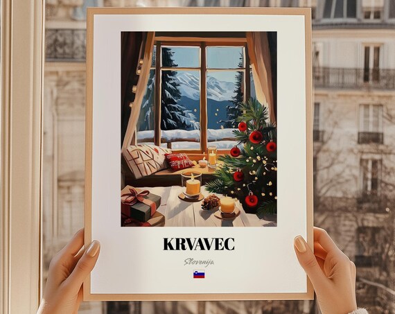 Krvavec Slovenia Ski Resort Wall Decor Print Poster Christmas Gift Art