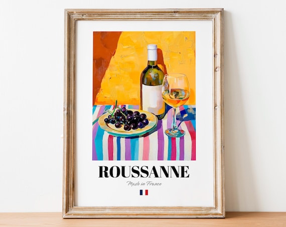 Roussanne Wine Poster Print Mediterranean French White Art For Homes