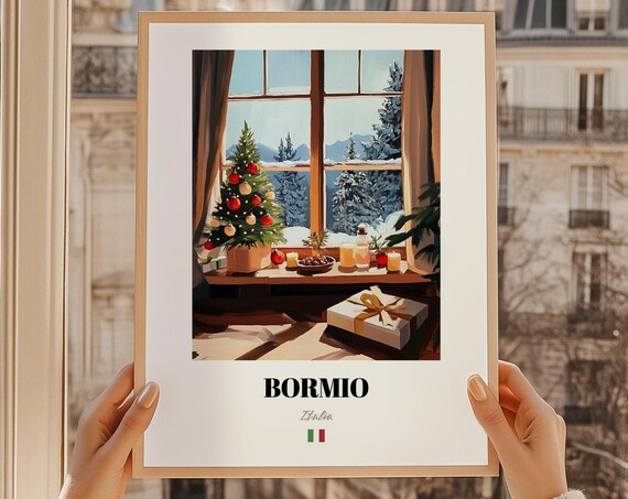 Bormio Italy Ski Resort Wall Decor Print Poster Christmas Gift