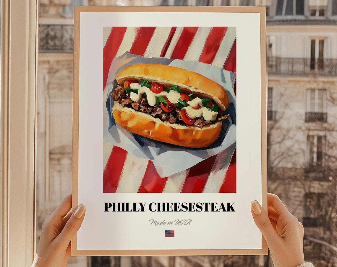 Philly Cheesesteak Hoagie Pepper Melt Made In USA Kitchen Poster