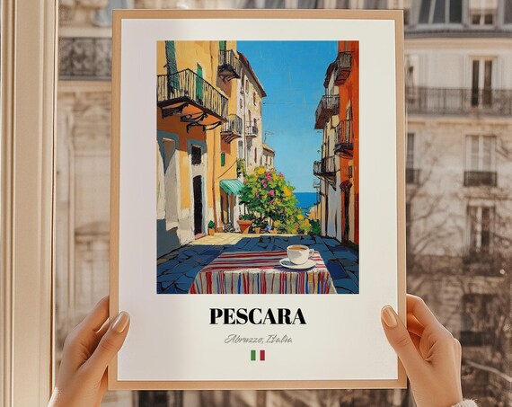 Pescara Abruzzo Italia Wall Art Oil Painting Reproduction Print Poster Friend Gift Dorm Decor