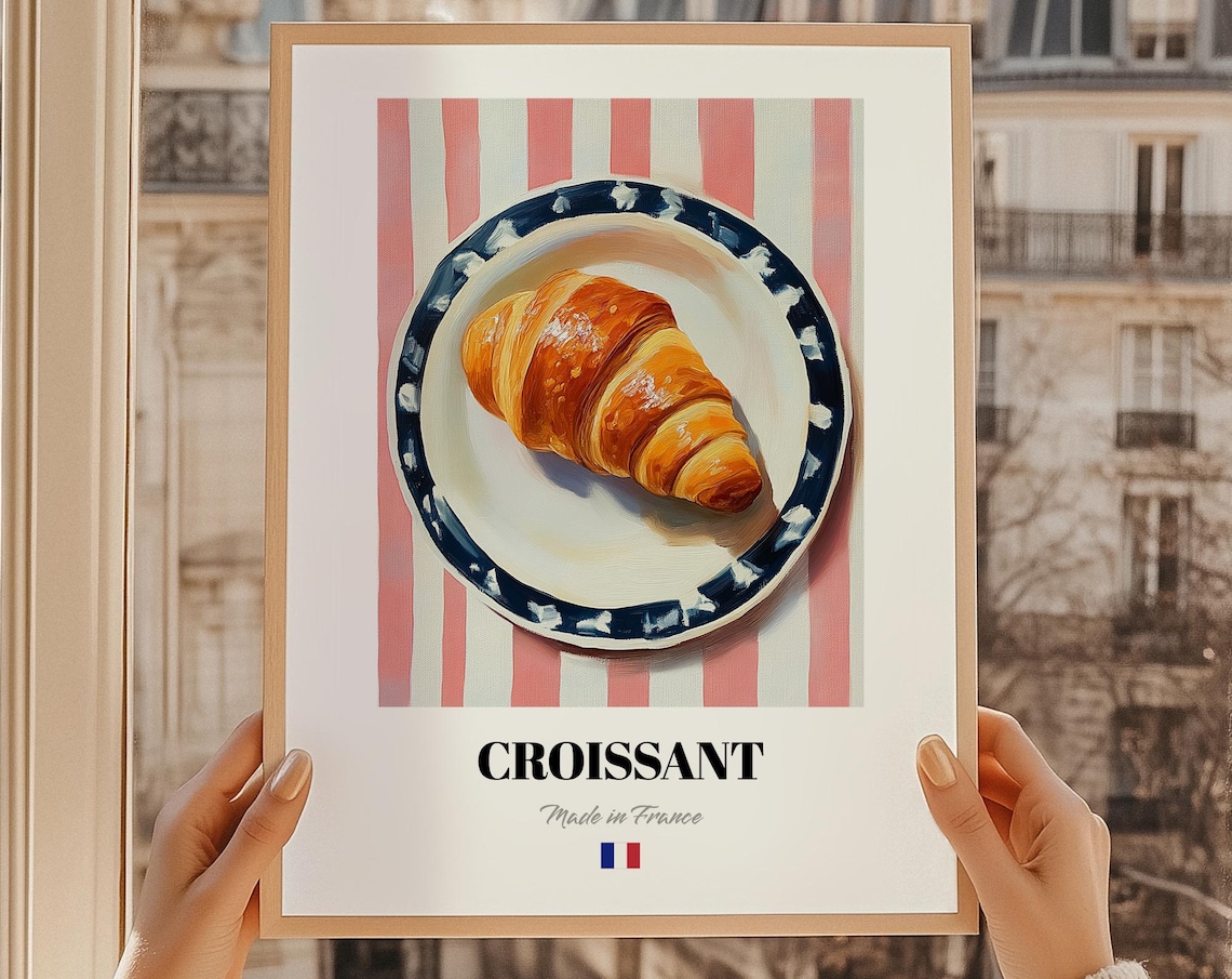 Croissant French Buttery Pastry Made in France Kitchen Decor Poster