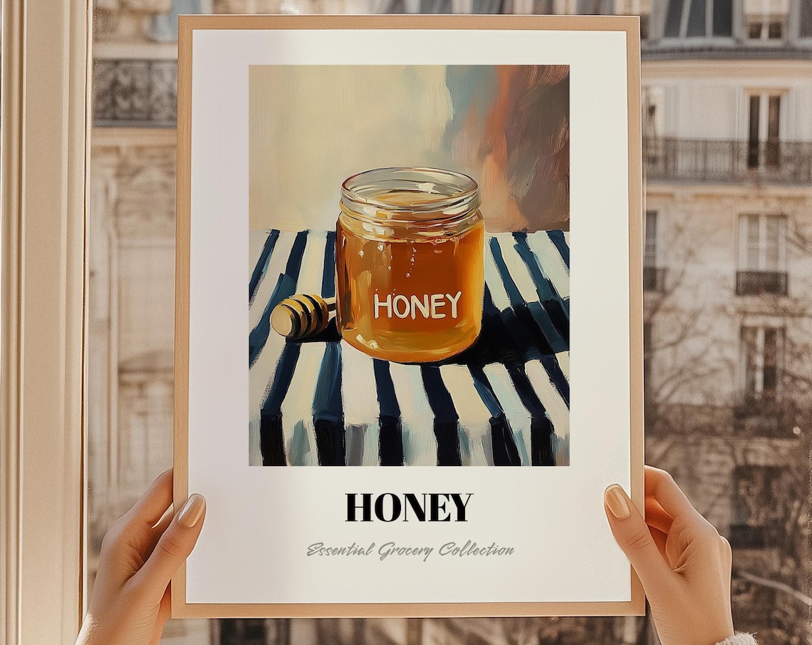 Honey Sweeteners Art Print, Pantry Kitchen Decor