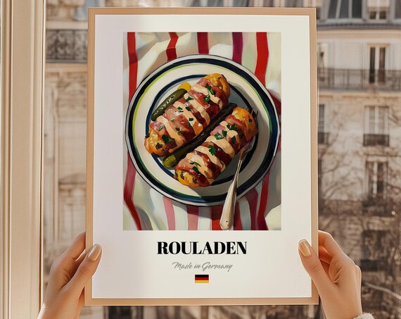 Rouladen Minimalist Poster German Kitchen Print Food Cuisine