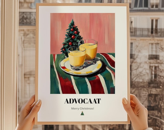 Advocaat Dutch Eggnog Liqueur Christmas Holiday Drink Poster