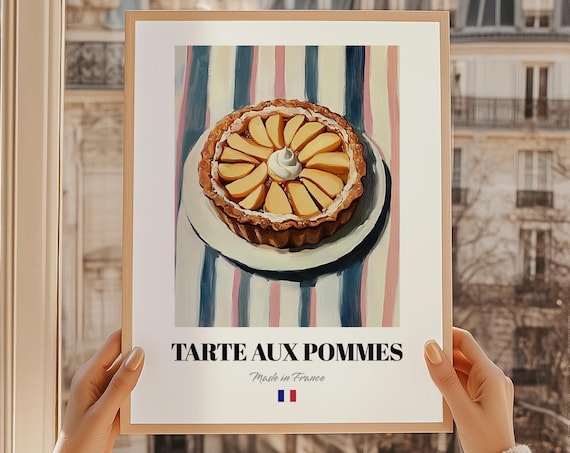 Rustic Tarte aux Pommes French Apple Tart Dessert Art Poster