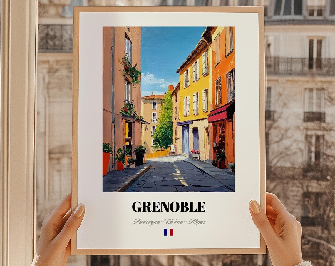 Grenoble France Alps City Street Painting Reproduction Poster